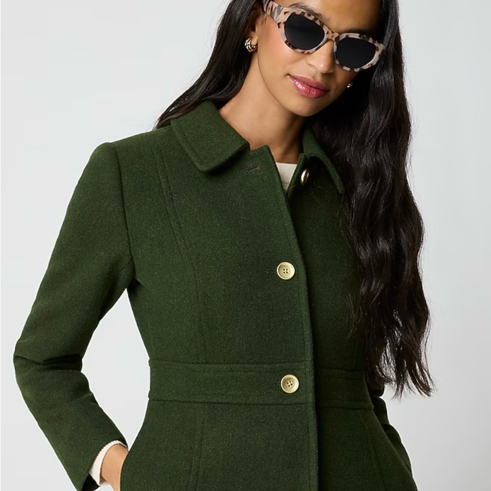 J. Crew Olive Green Wool Pea Coat - Picture 3 of 4